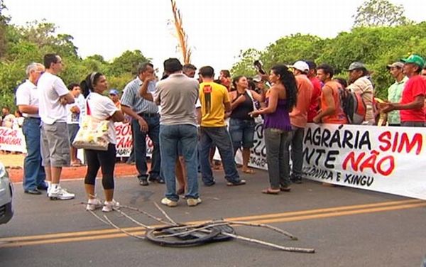 Manifestação interdita rodovia no Pará | Reprodução/TV Tapajós