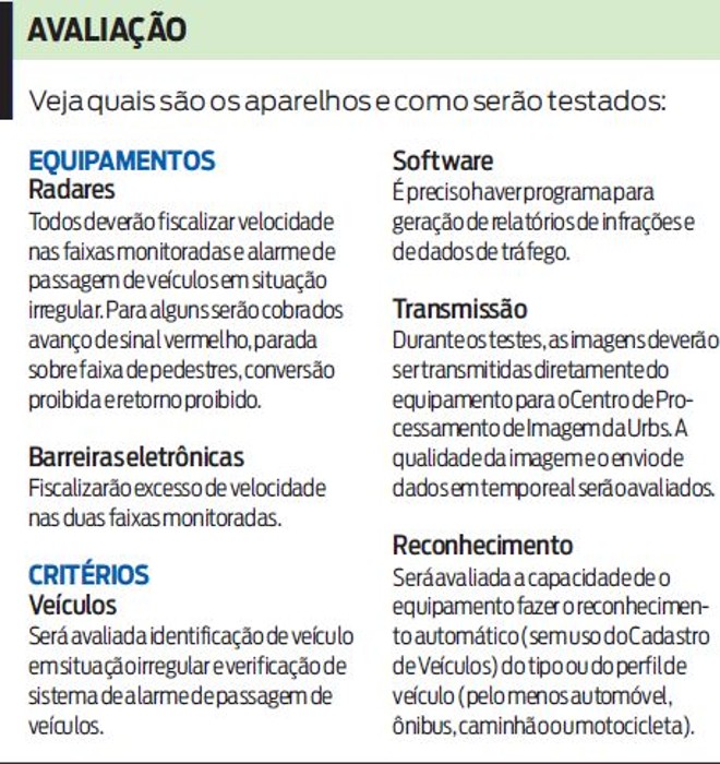 Veja quais são os aparelhos e como serão testados |