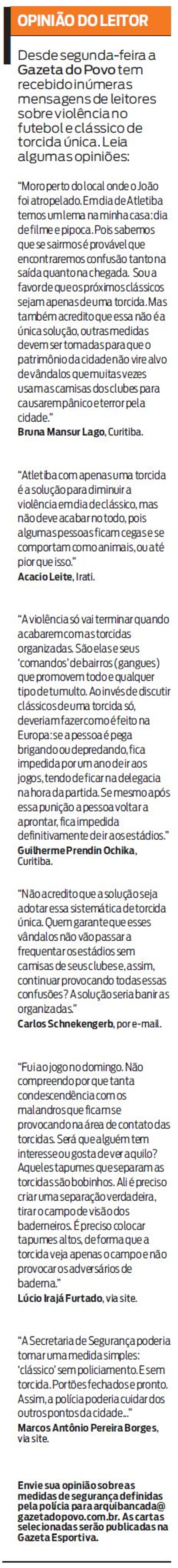 Confira a opinião de alguns leitores | 