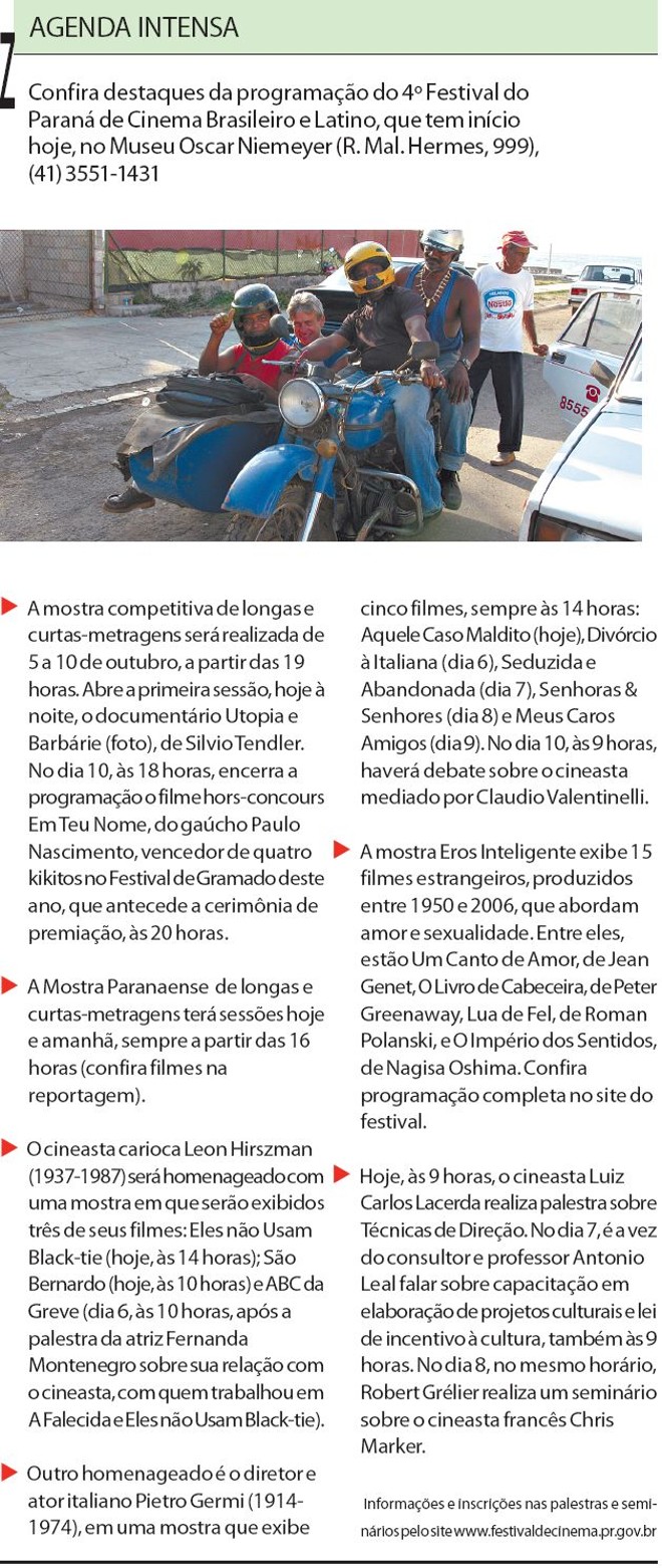 Confira os destaques da programação do 4º Festival de Cinema Brasileiro e Latino |