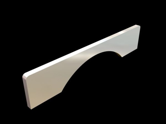 O puxador Bridge, da Geris, em aço inox. Disponível em quatro tamanhos. O de 12,8 cm custa R$ 38,25 (a unidade) na Forma & Função | 