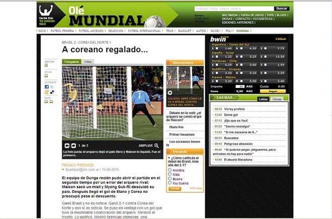 O argentino Olé não deixou de lembrar da Copa, dois anos antes da Olimpíada | 