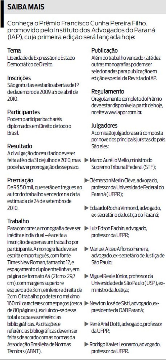Conheça mais sobre o prêmio que vai ser lançado |