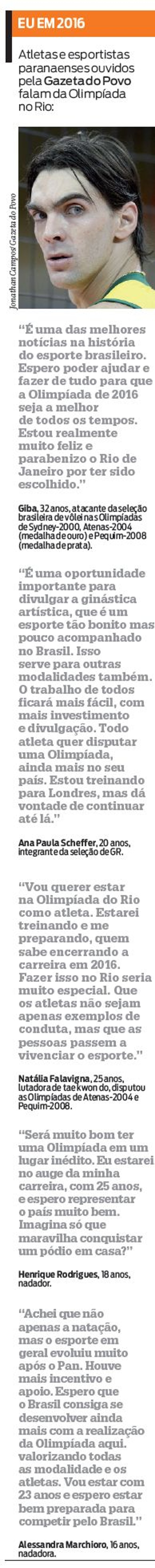 Veja o que atletas do Paraná disseram sobre os jogos |