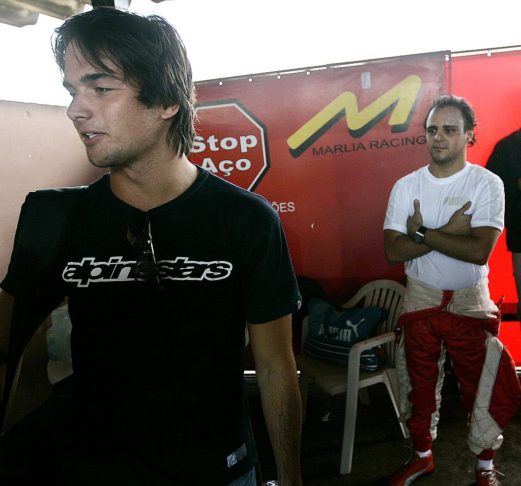 Nelsinho Piquet e Felipe Massa se encontraram na pista de kart | Nelson Almeida/AFP