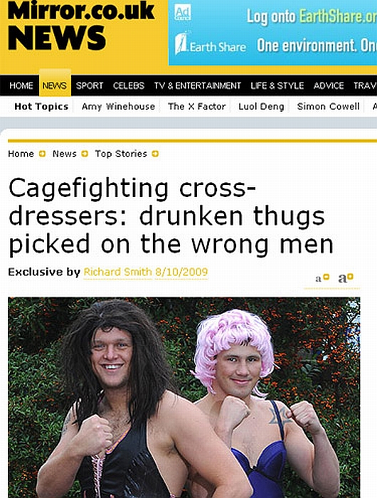 Lutadores iam para festa quando foram provocados | Reprodução/Mirror.co.uk