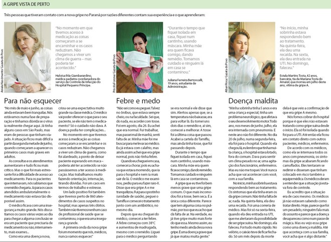 Veja relatos de pessoas que tiveram contato com a gripe A por motivos diferentes |