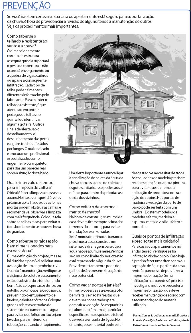 Veja se sua casa e seu apartamento estão seguros contra a ação da chuva |
