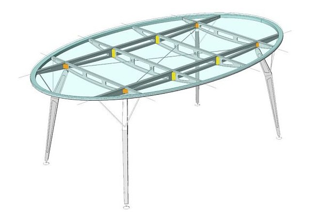 Primeira colocada na categoria mobiliário, Mesa Demoiselle é leve e muito resistente |