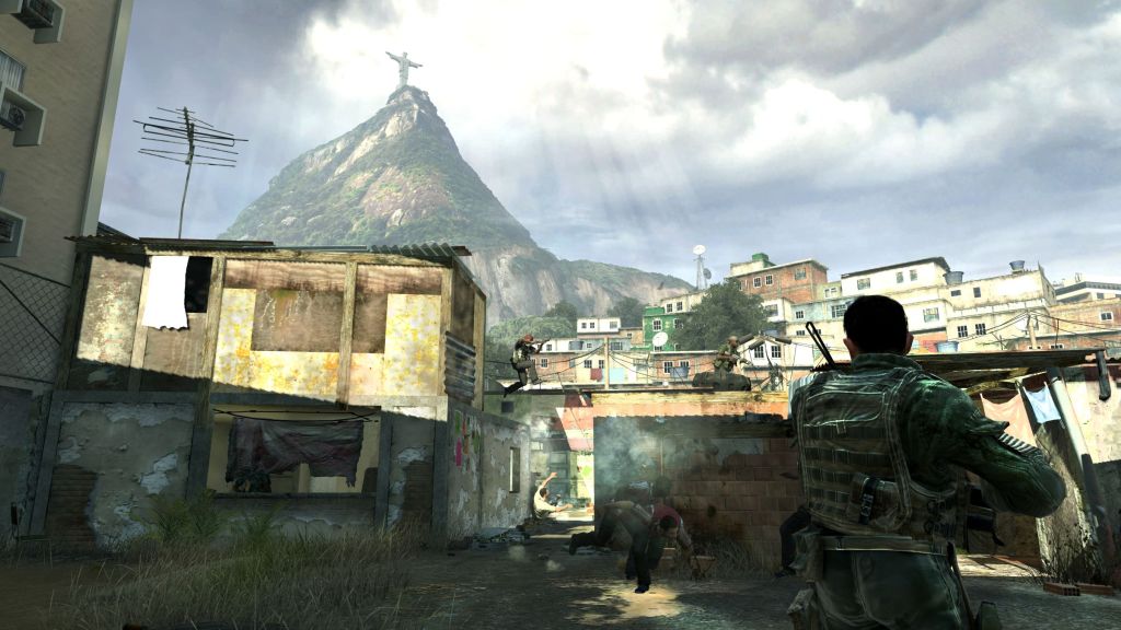 Favela carioca e o Cristo Redentor em tela de Modern Warfare 2: recriação precisa da realidade em um jogo polêmico | Reprodução