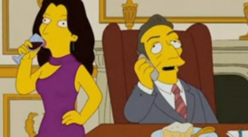 Casal Sarkozy em cena de "Os Simpsons" | Reprodução