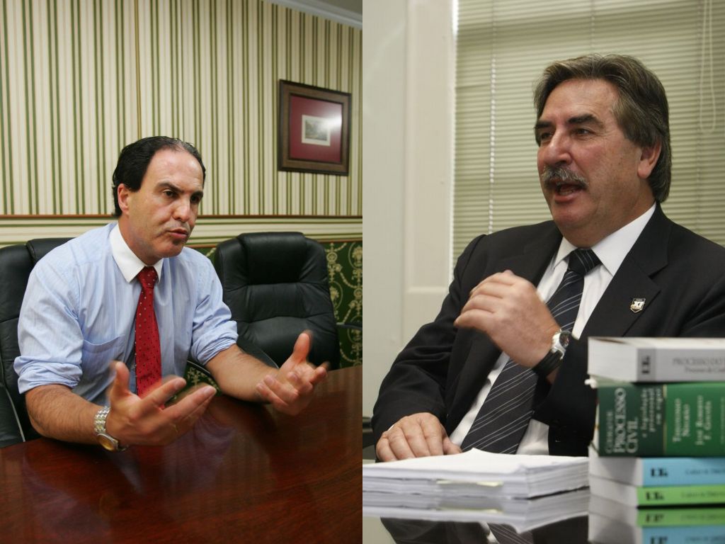 Arnaldo Faivro Busato Filho (esq.) e José Lúcio Glomb (dir.) disputam preferência pela liderança da OAB Paraná |