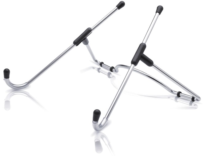 O suporte cromado permite que o usuário escolha onde irá trabalhar. R$ 71,90, na Multicoisas |