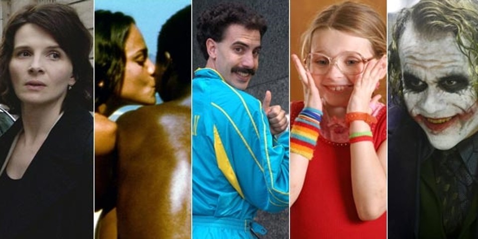 "Caché", "Cidade de Deus", "Borat", "Miss Sunshine" e "Cavaleiro das trevas" foram eleitos | Fotos: Divulgação