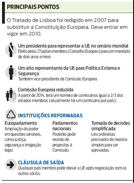 Saiba o que prevê o Tratado de Lisboa |