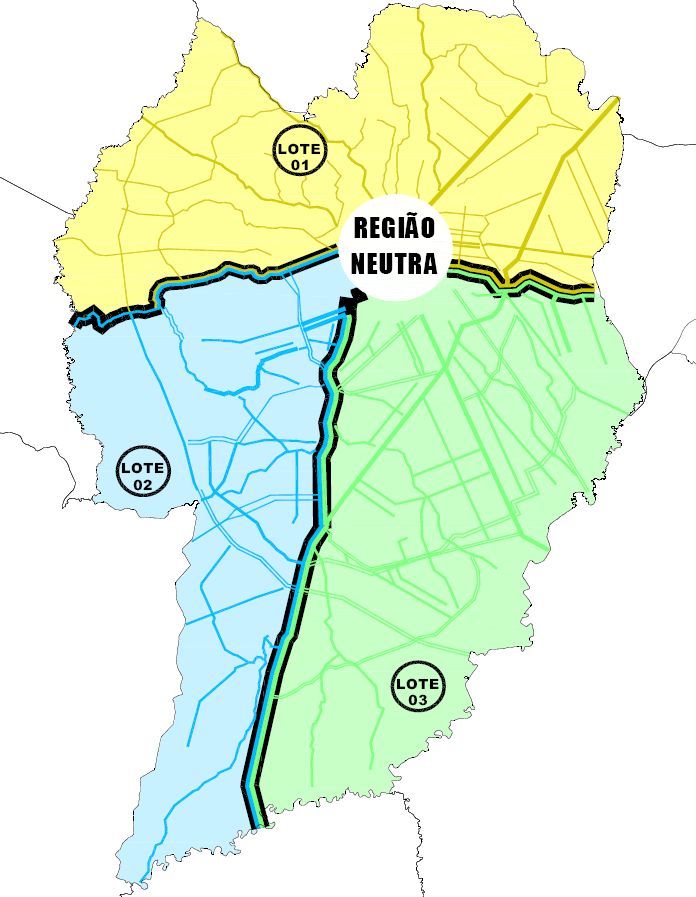 A rede de transporte foi dividida em três lotes a partir do marco zero de Curitiba | Urbs