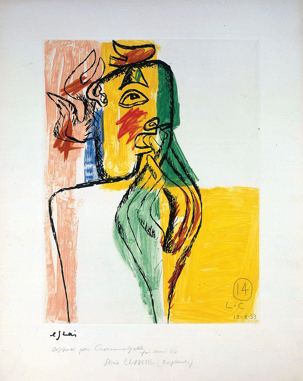 Tête et Mains Croisées, litografia de Le Corbusier | Divulgação