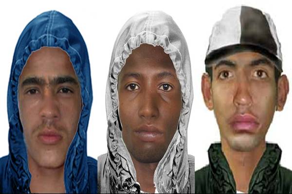Retratos falados dos suspeitos de tentar assaltar o Espaço Parlapatões sábado (5) | Divulgação/SSP