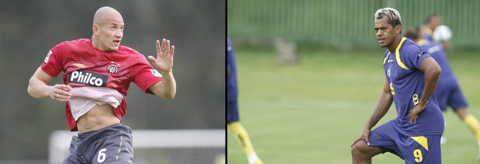 Nei e Marcelinho Paraíba estão perto de deixar o futebol paranaense. | Jonathan Campos e Rodolfo Bührer/ Gazeta do Povo