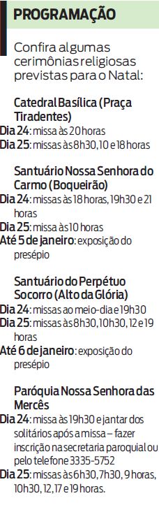 Confira algumas cerimônias religiosas previstas para o Natal |