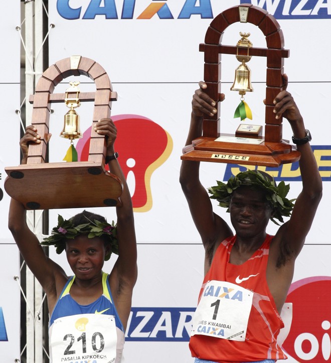 James Kipsang conquistou o bicampeonato. Pasalia Chepkorir venceu a Volta da Pampulha este ano | 