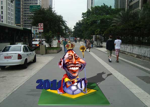 Simulação virtual mostra como deverá ficar a obra em homenagem a Pelé | Divulgação