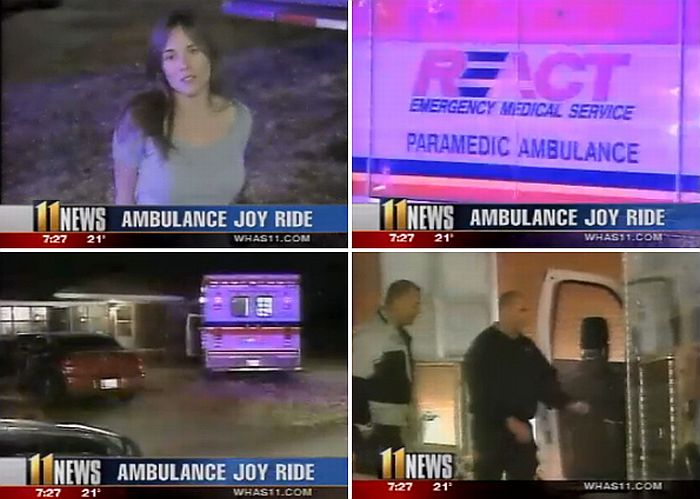 Mindy Jones disse que se divertiu dirigindo a ambulância | Reprodução/WHAS11