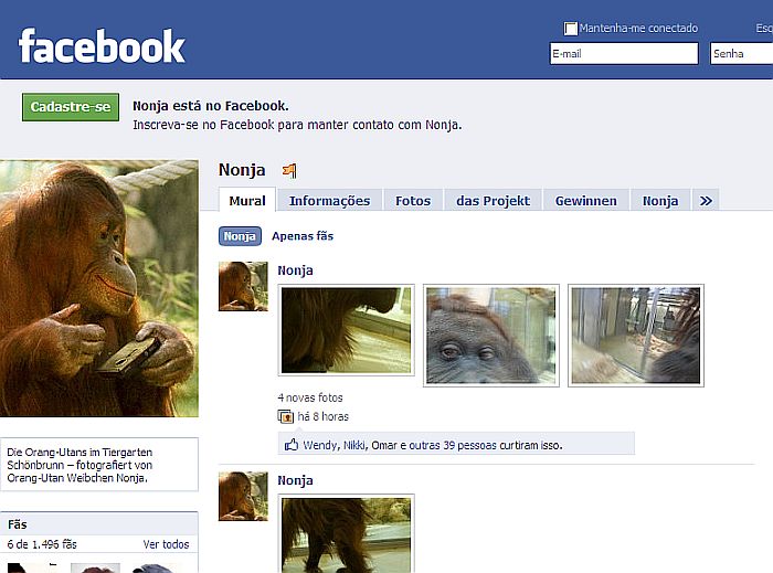 Nonja já tem centenas de fãs na rede social Facebook | Reprodução/ Facebook