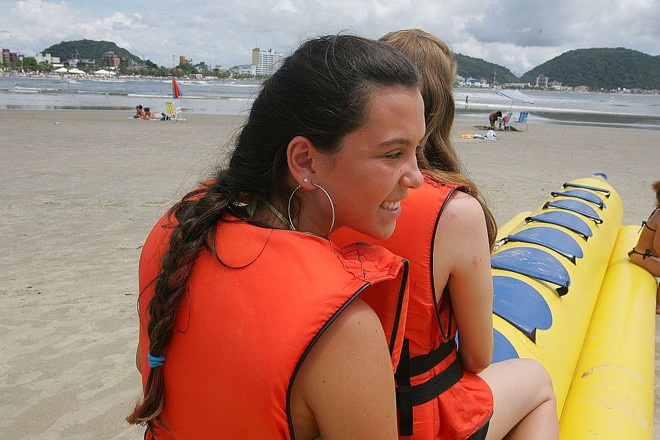 A trança embutida foi a escolha de Marina Brandão para o passeio |