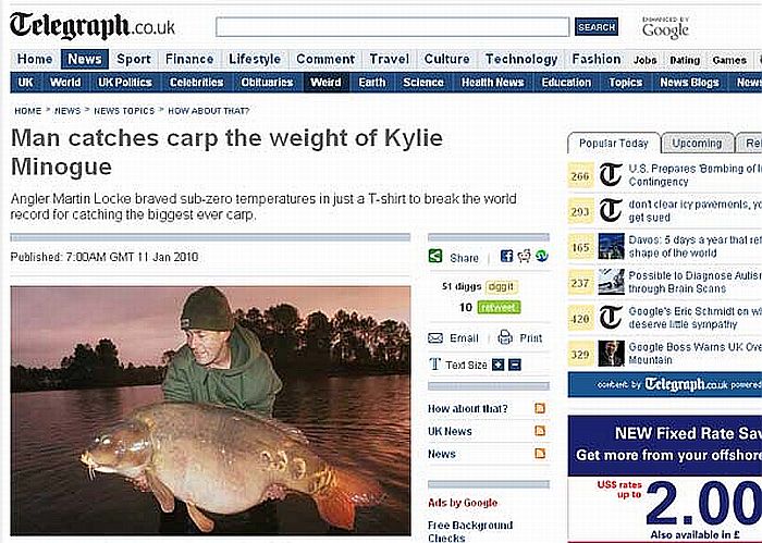 Martin Locke com seu troféu de 42,63 quilos | Reprodução/Telegraph