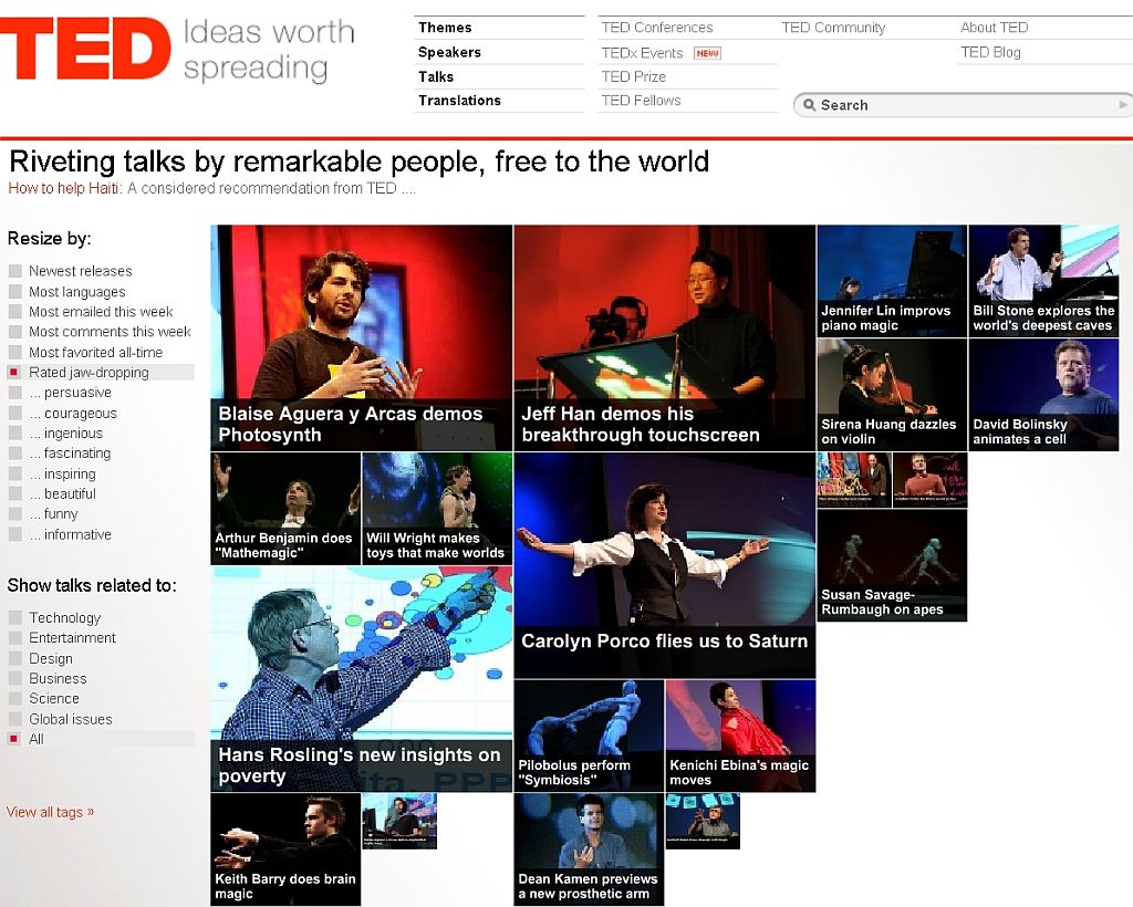 Site do TED: palestras de todo tipo | Reprodução