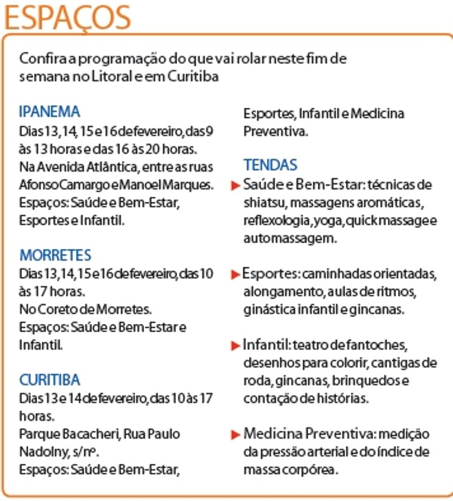 Confira a programação do que vai rolar neste fim de semana |