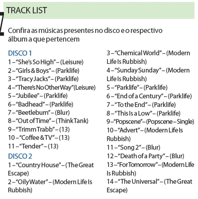 Confira as músicas presentes no disco |