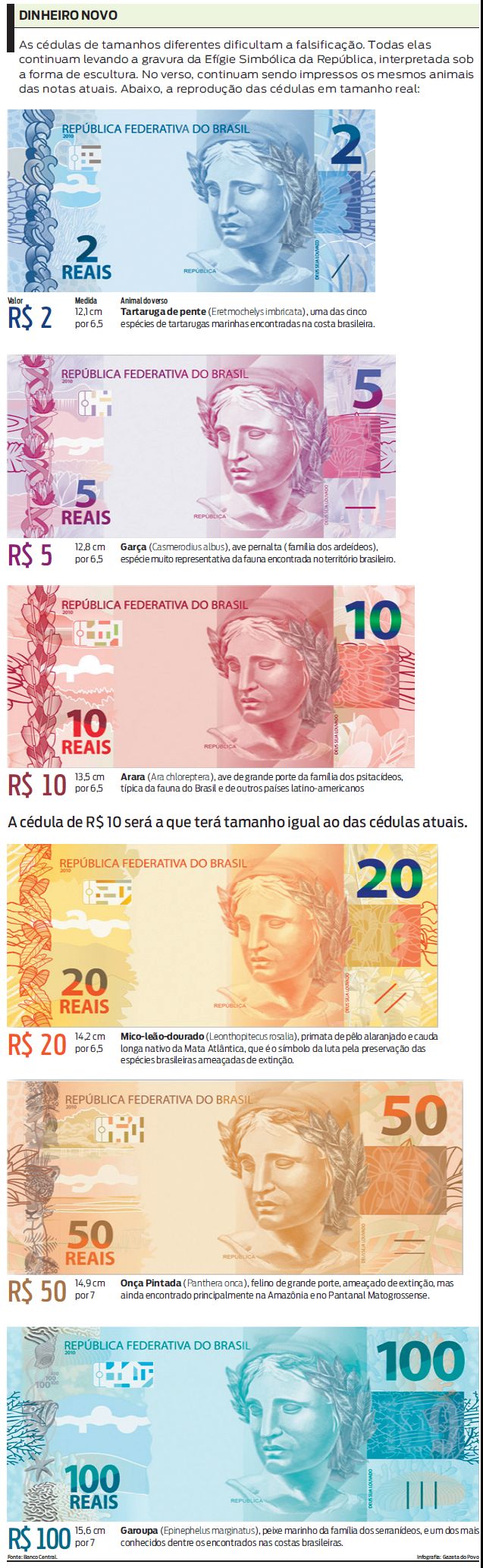 Veja como ficarão as novas cédulas do real |