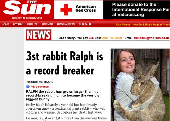 "Raph" pesa 19,5 quilos e mede 1,23 metro de comprimento | Reprodução/The Sun