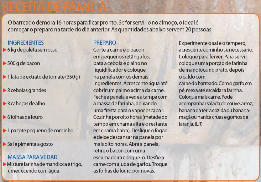 Receita de barreado |