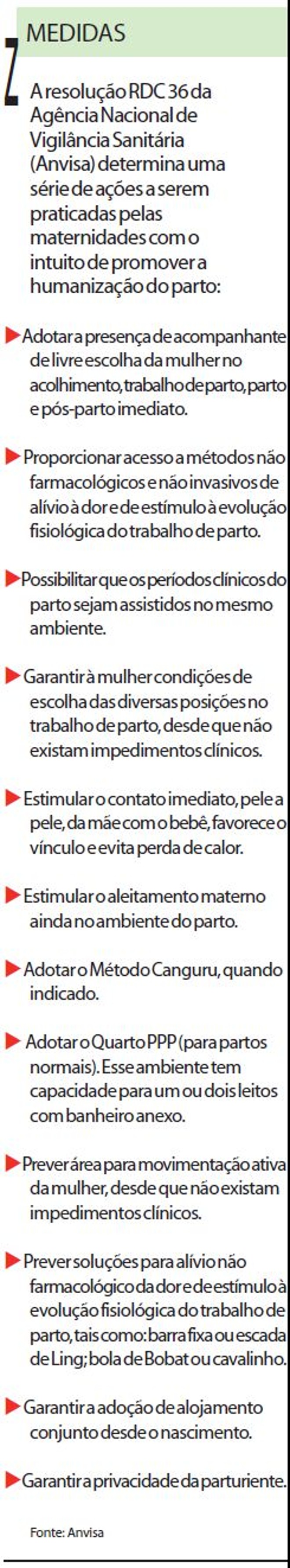 Veja as medidas que as maternidades devem adotar para promover a humanização do parto |