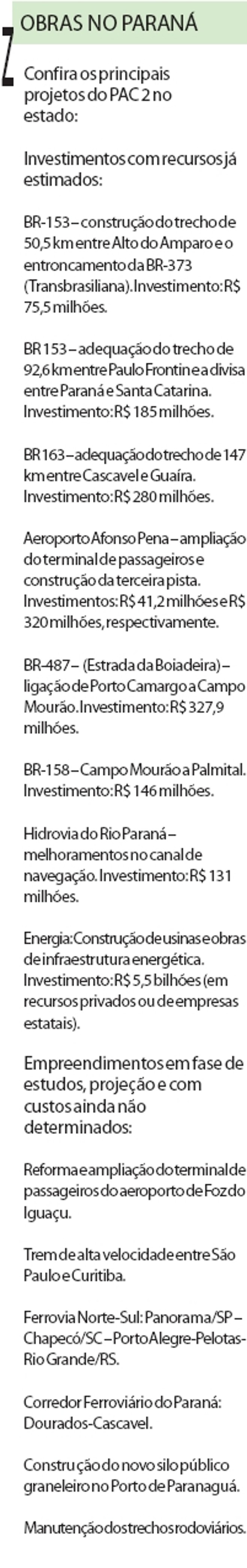 Confira os principais projetos do PAC 2 no estado |