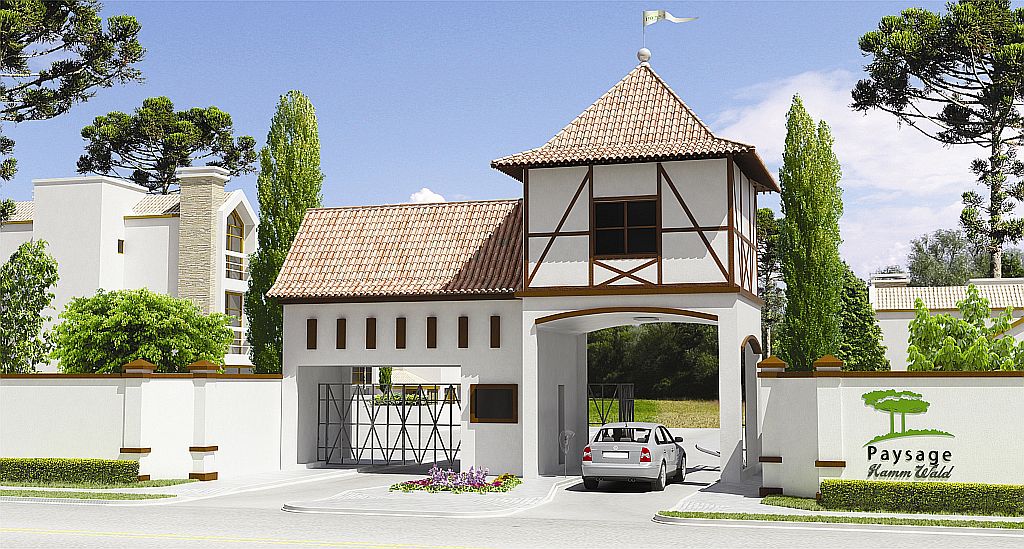 Perspectiva da portaria do condomínio horizontal Paysage Hamm Wald | Divulgação