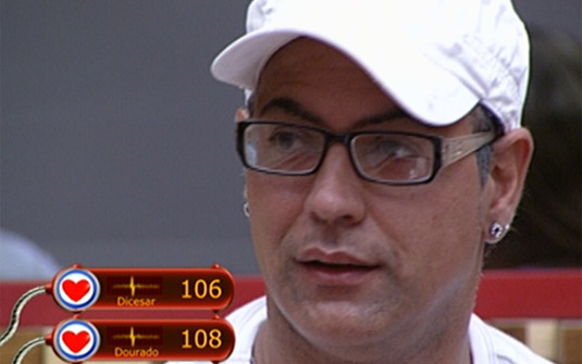 Reprodução/Globo.com Dicesar foi eliminado com 58% dos votos | Reprodução/Globo.com