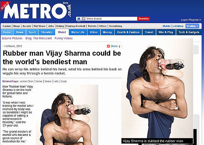 Vijay Sharma busca a fama para não trabalhar com o pai | Reprodução/Metro.co.uk