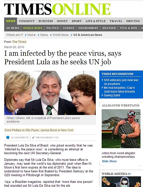 Estou contaminado pelo vírus da paz, afirma Lula em entrevista | Reprodução