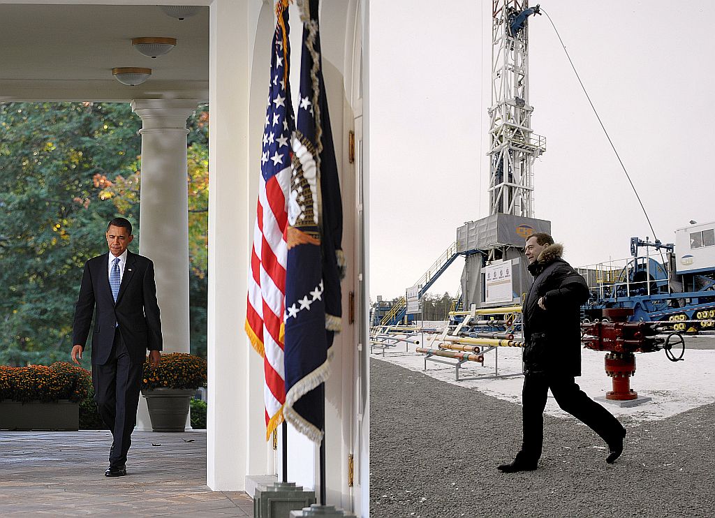 Os presidentes Barack Obama e Dmitry Medvedev negociam novo tratado de desarmamento há nove meses | Mandel Ngan/AFP e Vladimir Rodionov/ Kremlin/Reuters