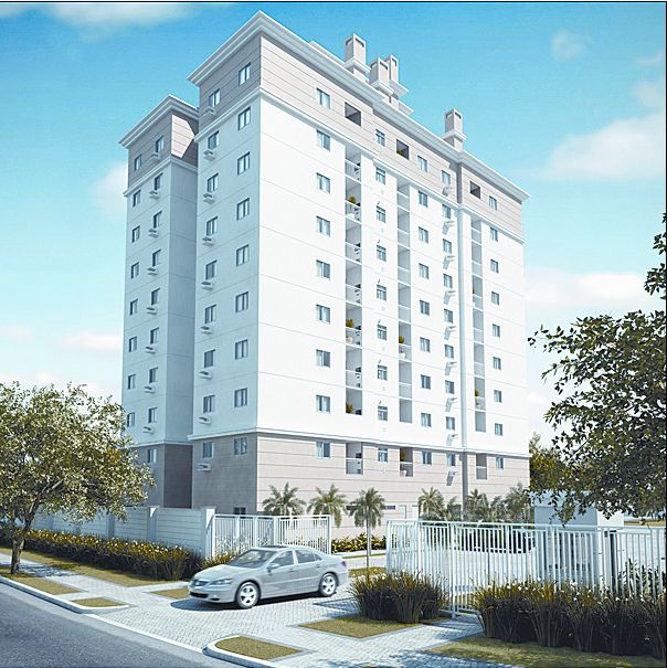 Fachada de uma das torres do FIT Marumbi. Compradores podem optar por uma ou duas vagas de garagem | Divulgação