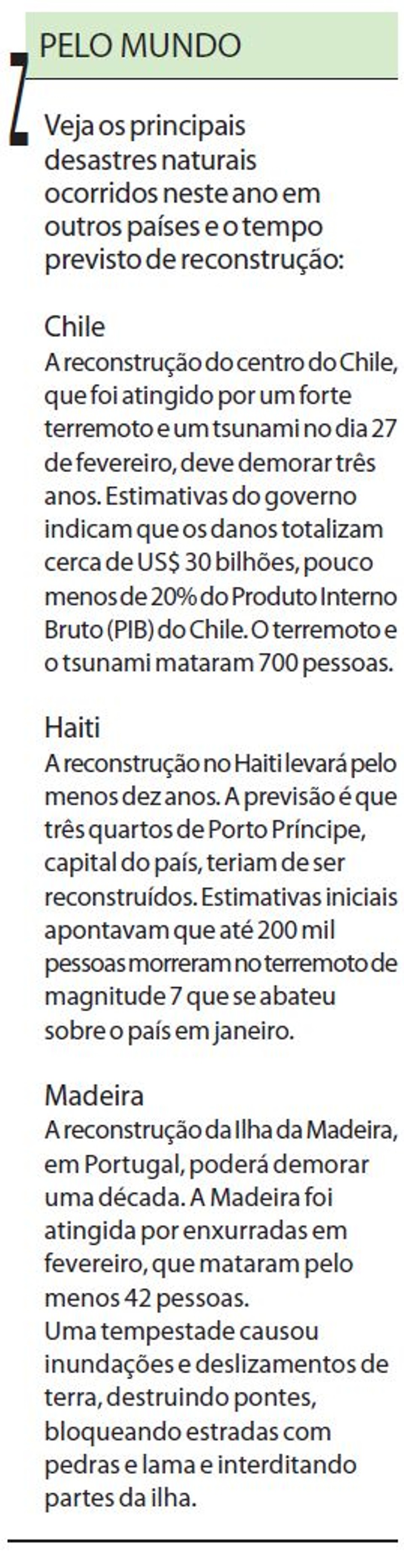 Veja os principais desastres naturais ocorridos outros países | 