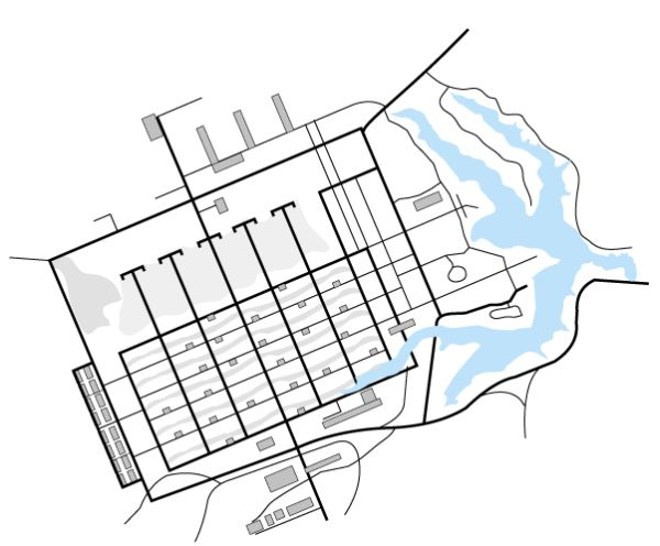 5º Carlos Cascaldi, João Vilanova Artigas, Mário Wagner Vieira da Cunha, Paulo de Camargo e Almeida - Previa que os candangos trabalhariam e residiriam na zona industrial após a construção. Foi o que apresentou mais falhas técnicas, como falta de embaixadas e canais de tevê | 