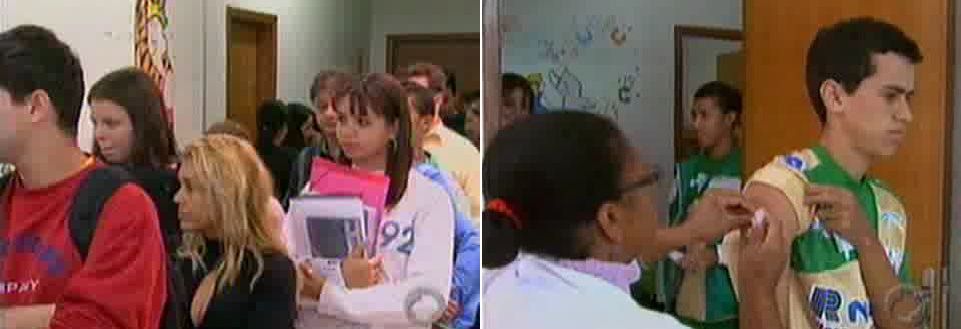 Esta quinta-feira foi mais um dia de filas na Sala de Vacinação da Secretaria de Saúde | Reprodução RPC TV