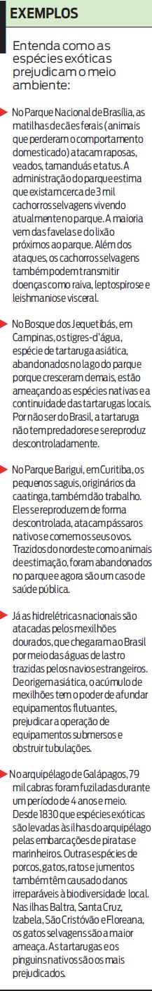 Entenda como as espéciex exóticas prejudicam o meio ambiente |