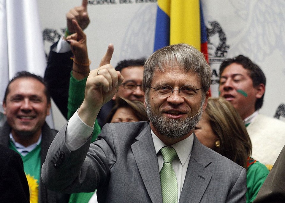 Candidato à presidência da Colômbia Antanas Mockus durante cerimônia de anúncio do vice-presidente de sua chapa | Reuters