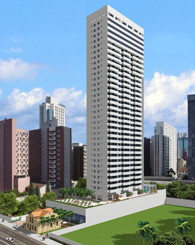 Casa tombada pelo Estado será o hall do Lifespace da Invespark. Torres escalonadas não comprometerão a paisagem histórica |